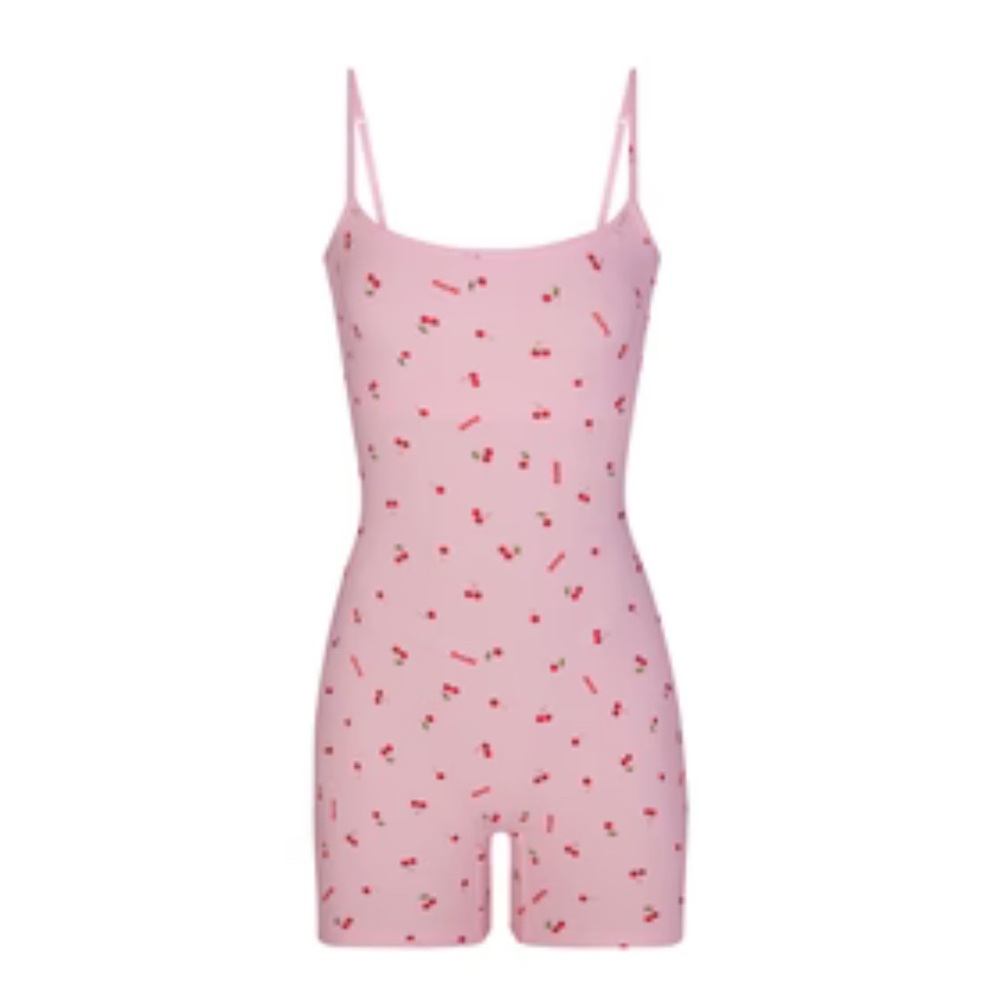 SKIMS cherry lounge scoop onesie